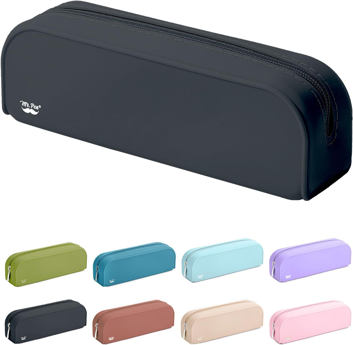 Mr. Pen- Silicone Pencil Case, Aesthetic Pencil Bag for Women, Makeup Pouch