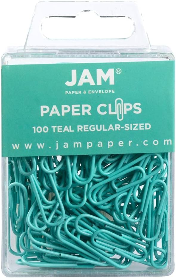 JAM PAPER Colorful Standard Paper Clips - Regular 1 Inch - Dark Blue Paperclips - 100/Pack