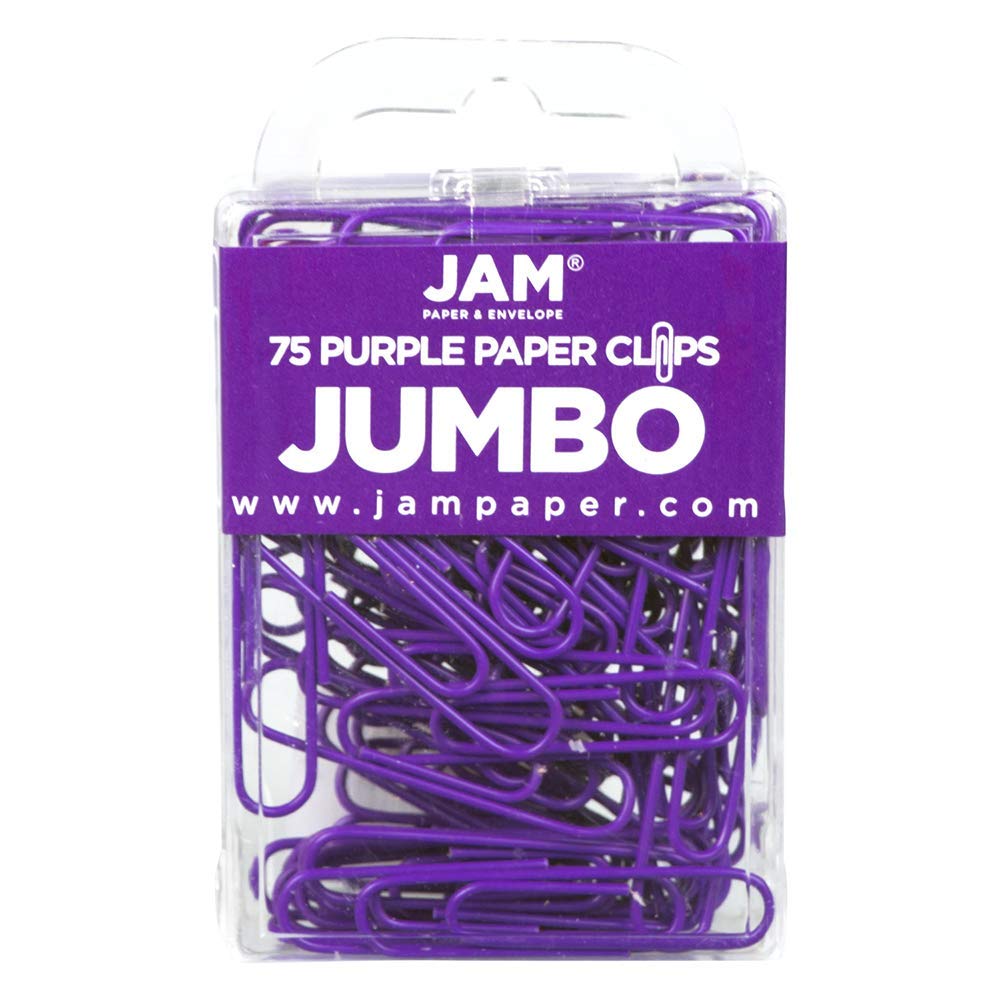 JAM PAPER Colorful Standard Paper Clips - Regular 1 Inch - Orange Paperclips - 100/Pack