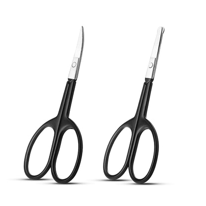 LePinko Facial Hair Small Grooming Scissors For Men Women, 2PCS Silver