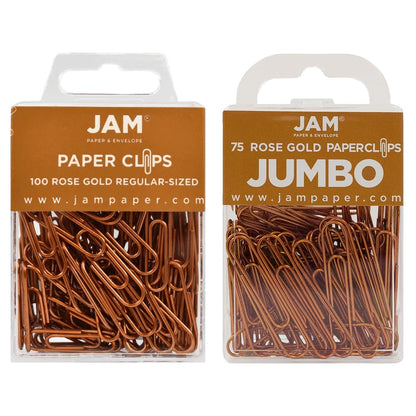 JAM PAPER Colorful Standard Paper Clips - Regular 1 Inch - Dark Blue Paperclips - 100/Pack