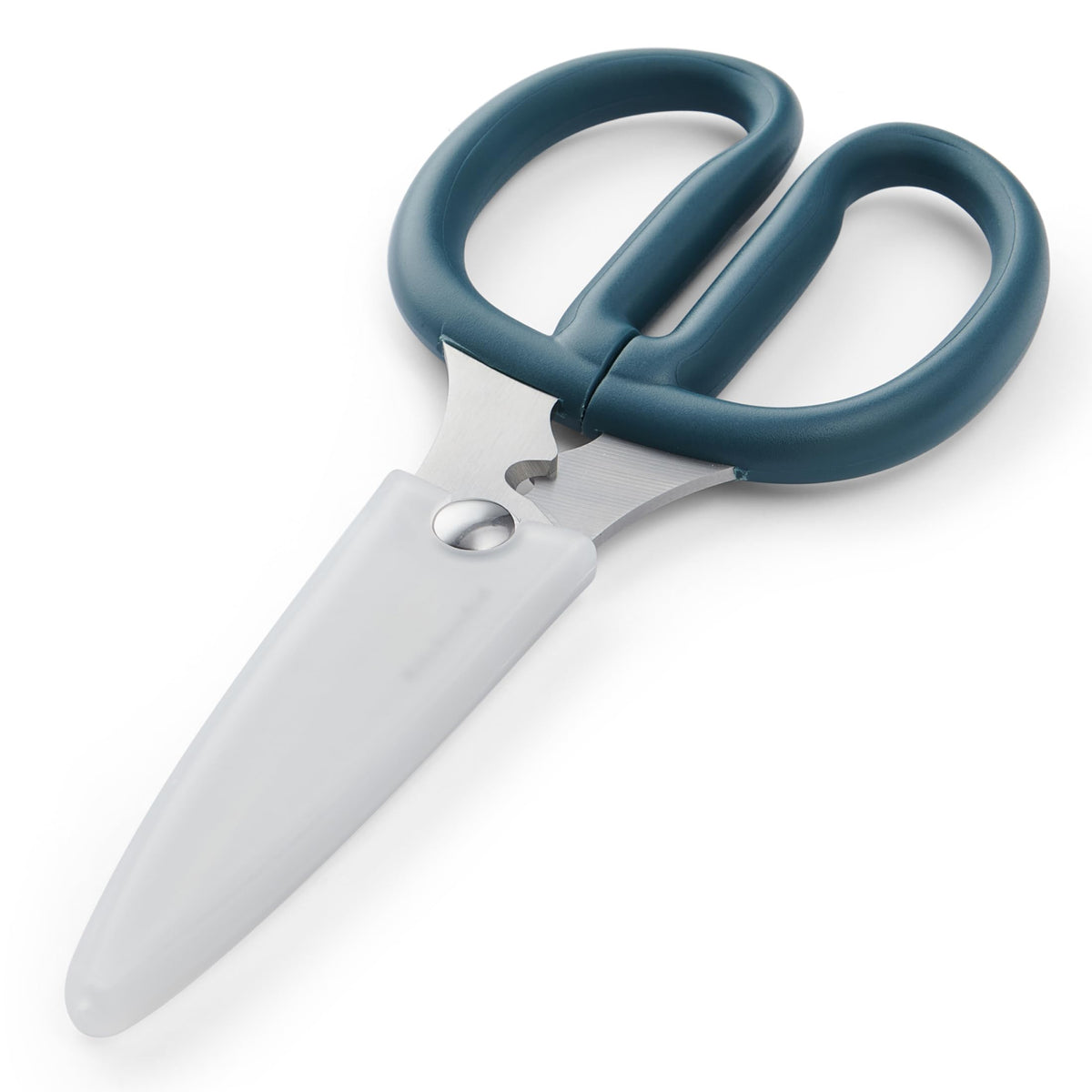 KitchenAid All Purpose Kitchen Shears with Protective Sheath Durable Stainless Steel Scissors, Dishwasher Safe, Soft Grip Comfort Handle, 8.72 Inch, Ink Blue