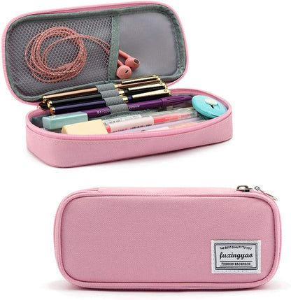 FUXINGYAO Pencil Case, Multi- Slot Pencil Pouch, Portable Pencil Bag, Pen Case for& Office(Black)