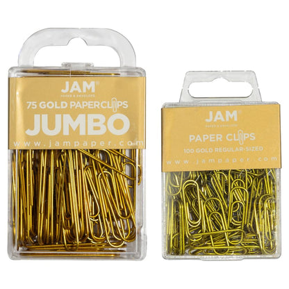 JAM PAPER Colorful Standard Paper Clips - Regular 1 Inch - Black Paperclips - 100/Pack