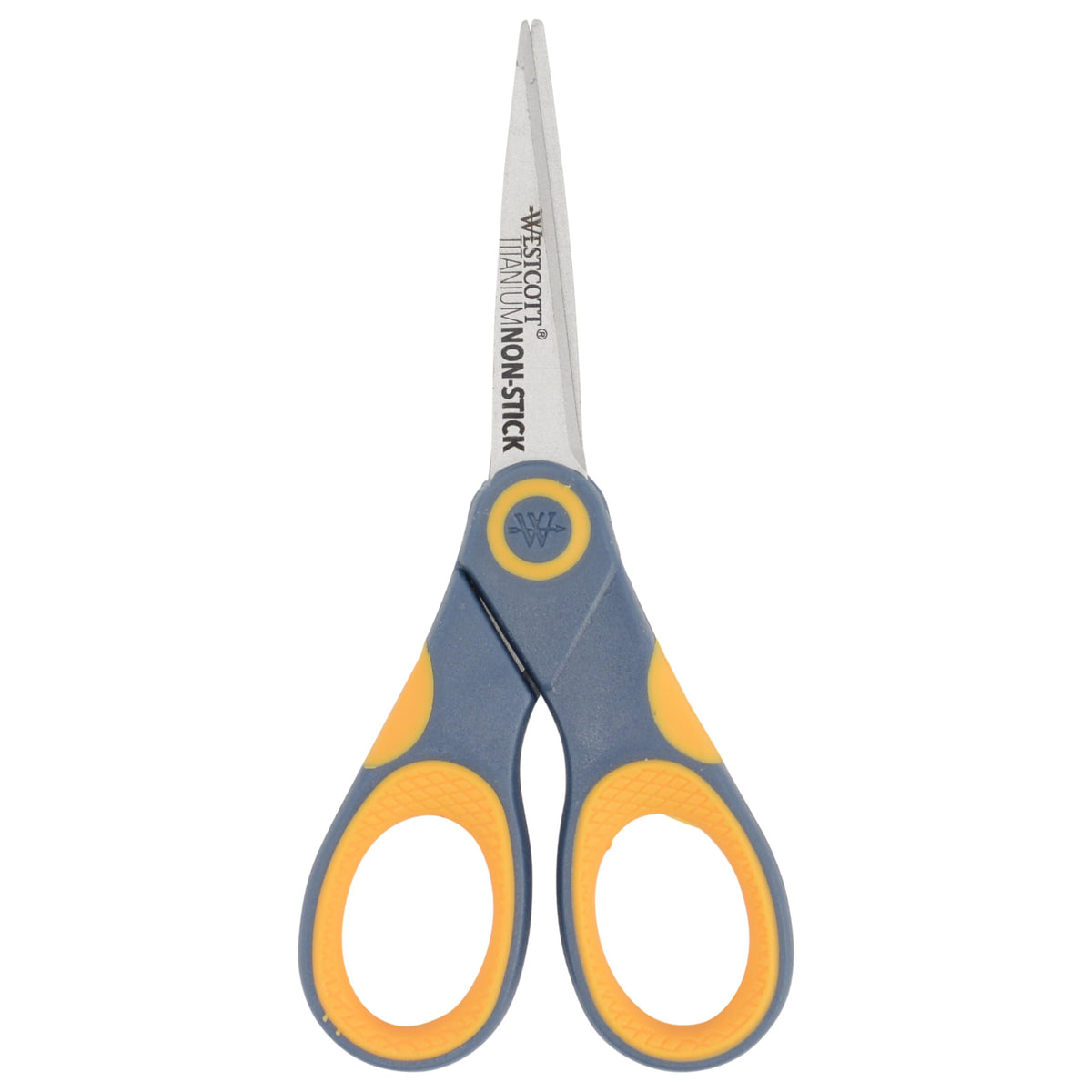 Westcott 8-Inch Non-Stick Titanium Scissors For Office and Home - Glide Adjust Technology - Grey/Yellow Craft, Fabric Scissors - 2 Pack