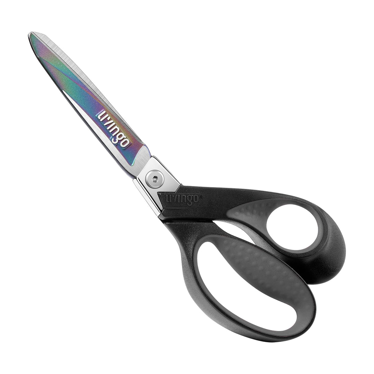 LIVINGO 9" Heavy Duty Titanium Coated Stainless Steel Scissors, (Red/Black)