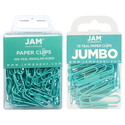 JAM PAPER Colorful Standard Paper Clips - Regular 1 Inch - Orange Paperclips - 100/Pack