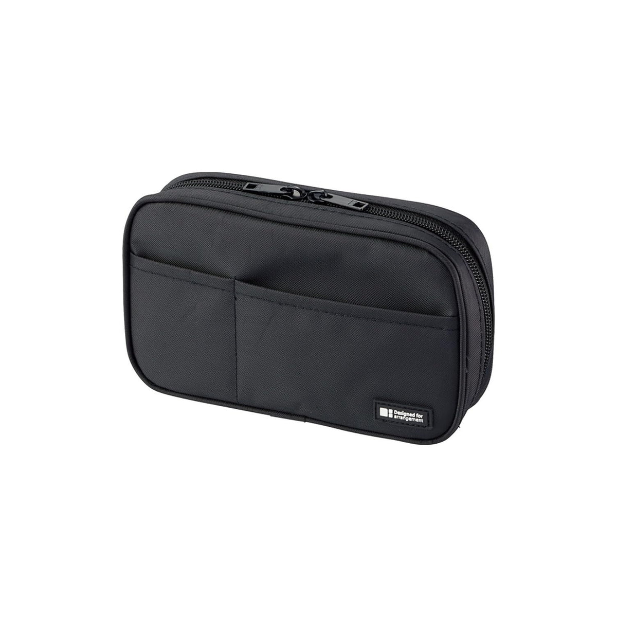 LIHIT LAB Large Capacity Zipper Pencil Case For School Office College, Big Capacity 4 Compartments Pencil Bag Holder Adults Teen Boys Girls, Travel Cosmetics Storage, Black (A7551-24)