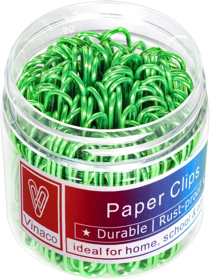 Vinaco Silver Large Paper Clips, 100 Pack 2", Rustproof Office School Use
