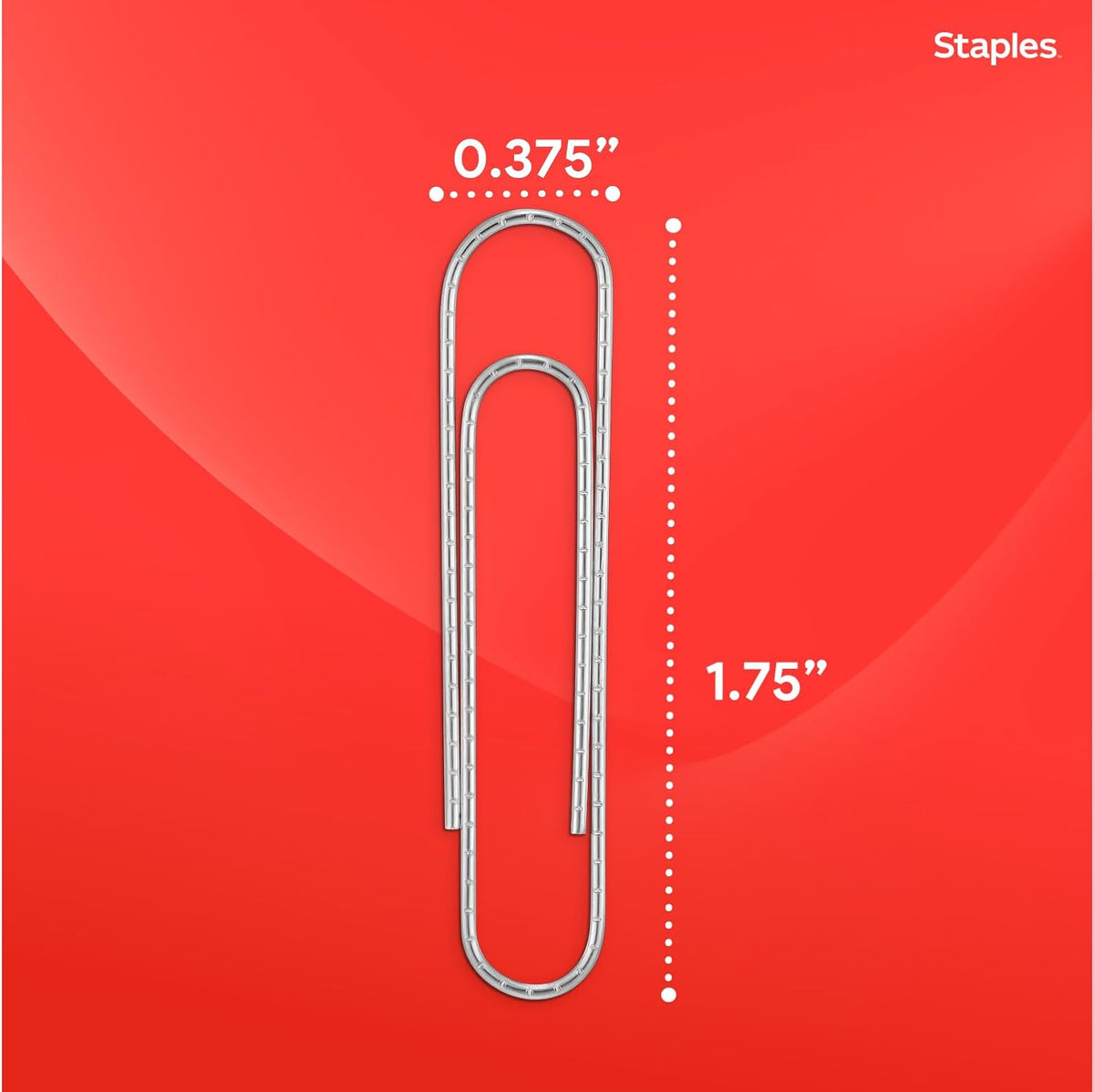 Staples Jumbo Paper Clips, Silver, Non-Skid, Heavy-Duty, 1,000-Pack