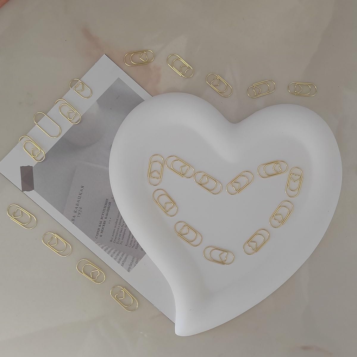 100 Pack Love Heart Shaped Paper Clips, Mini Paperclips Papers