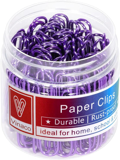 Vinaco Silver Large Paper Clips, 100 Pack 2", Rustproof Office School Use