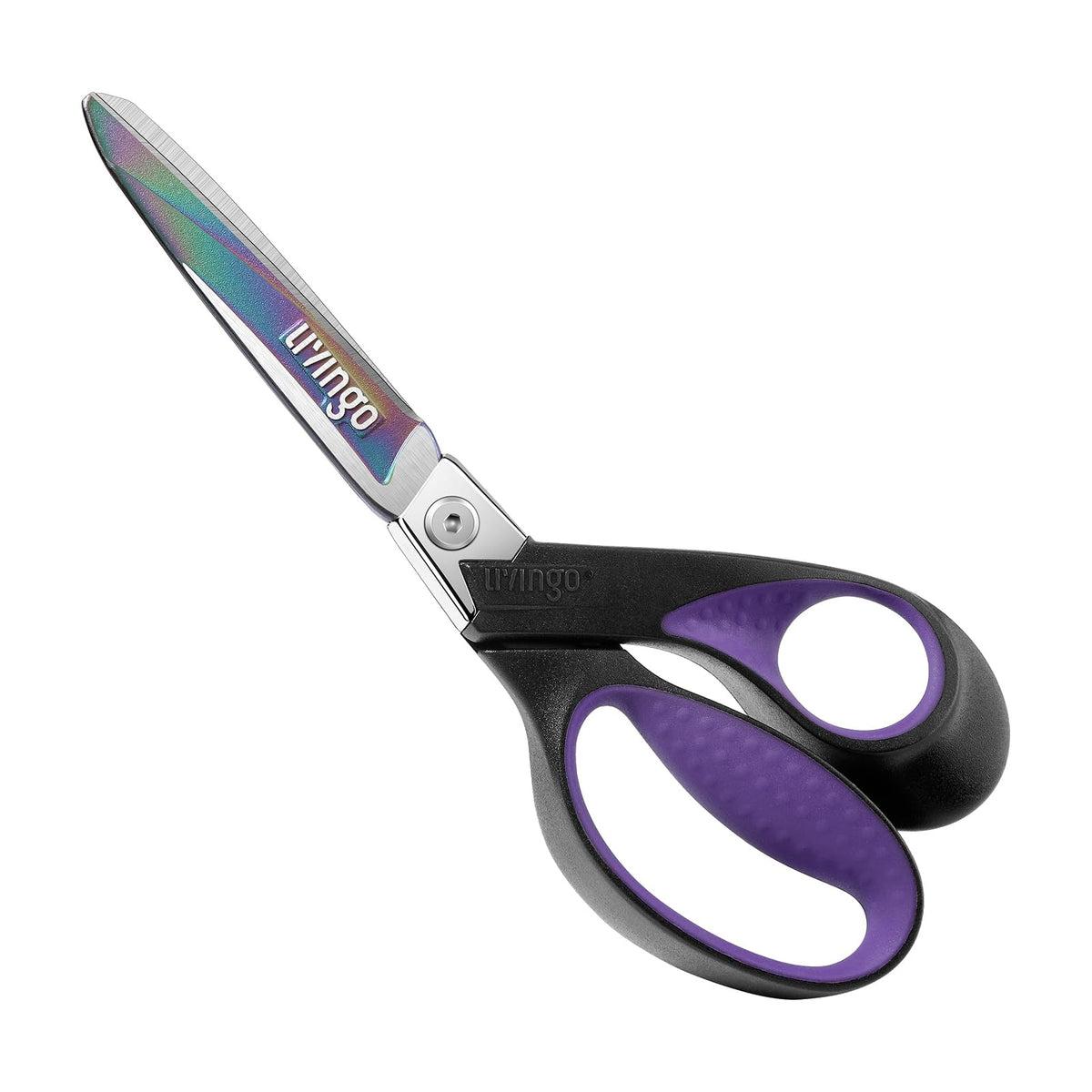 LIVINGO 9" Heavy Duty Titanium Coated Stainless Steel Scissors, (Red/Black)