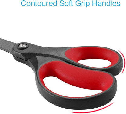 LIVINGO Scissors All Purpose Heavy Duty 8" Office Titanium Non Stick 2 Pack
