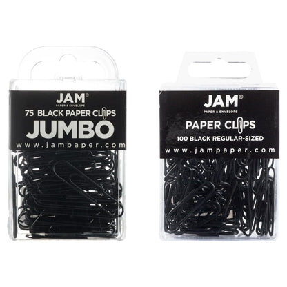 JAM PAPER Colorful Standard Paper Clips - Regular 1 Inch - Dark Blue Paperclips - 100/Pack