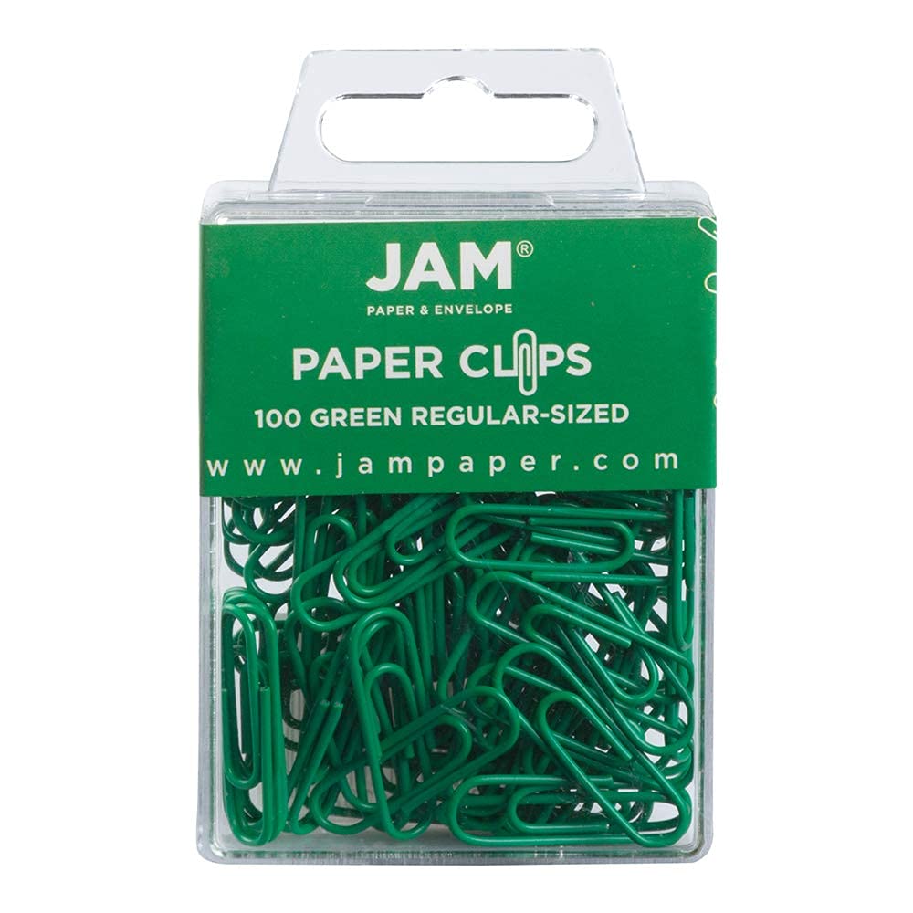 JAM PAPER Colorful Standard Paper Clips - Regular 1 Inch - Dark Blue Paperclips - 100/Pack