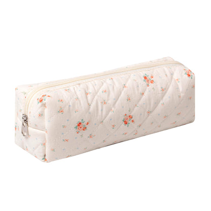 Pencil Case Office College School Storage Bag Pouch Holder Box Organizer Makeup Pouch Cosmetic Bag Aesthetic Cute Pen Case for Girls Boys Kids (Pink floral prints)