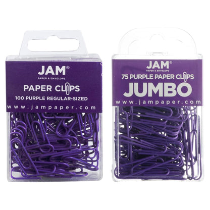 JAM PAPER Colorful Standard Paper Clips - Regular 1 Inch - Dark Blue Paperclips - 100/Pack