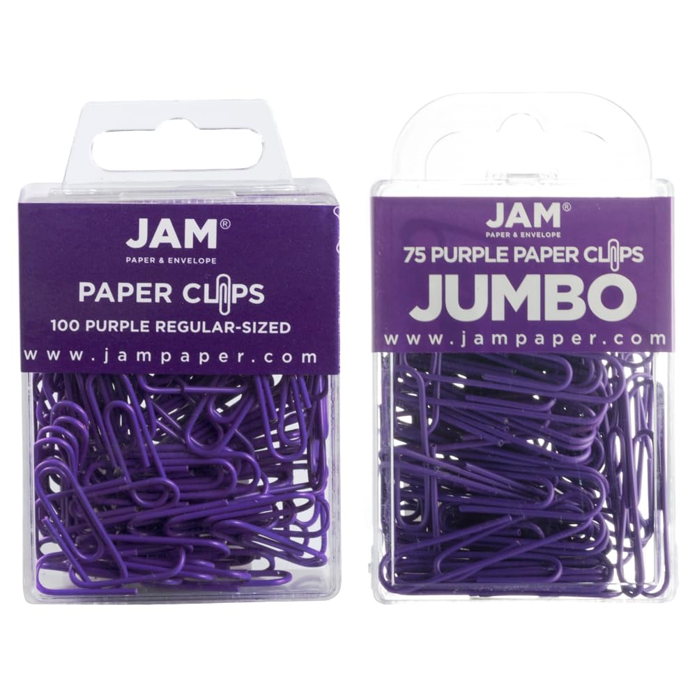 JAM PAPER Colorful Standard Paper Clips - Regular 1 Inch - Orange Paperclips - 100/Pack