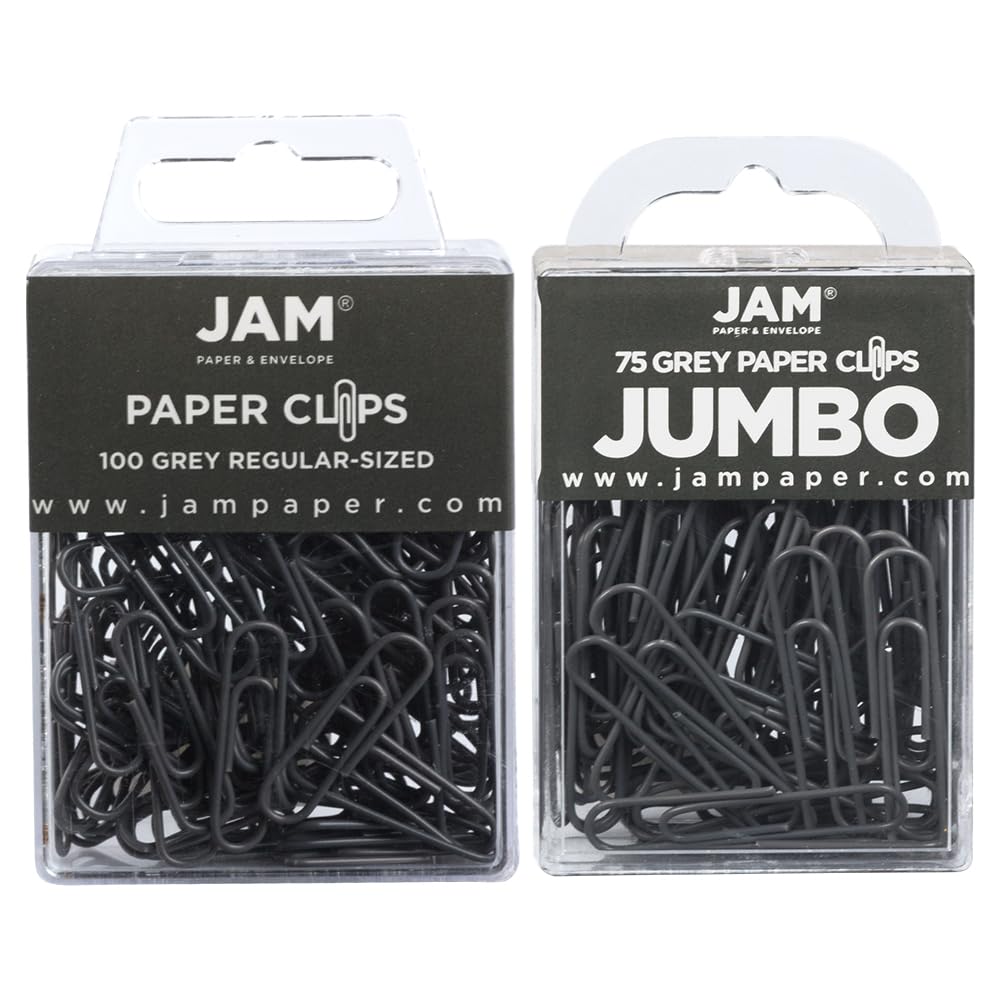 JAM PAPER Colorful Standard Paper Clips - Regular 1 Inch - Orange Paperclips - 100/Pack