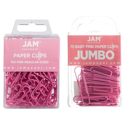 JAM PAPER Colorful Standard Paper Clips - Regular 1 Inch - Dark Blue Paperclips - 100/Pack