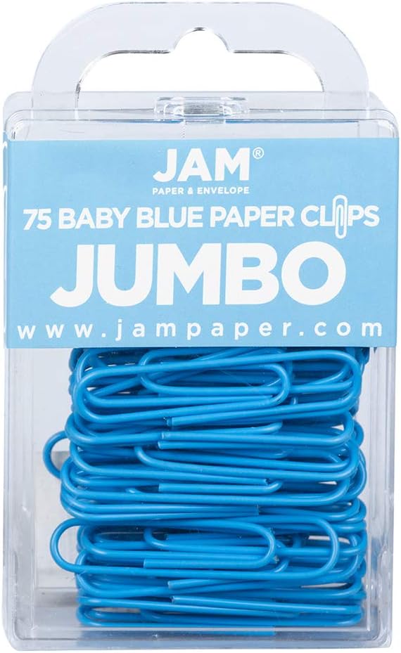 JAM PAPER Colorful Standard Paper Clips - Regular 1 Inch - Black Paperclips - 100/Pack