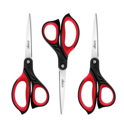 LIVINGO 3 Pack 8.5" Sharp Scissors All Purpose for Cutting Fabric Paper