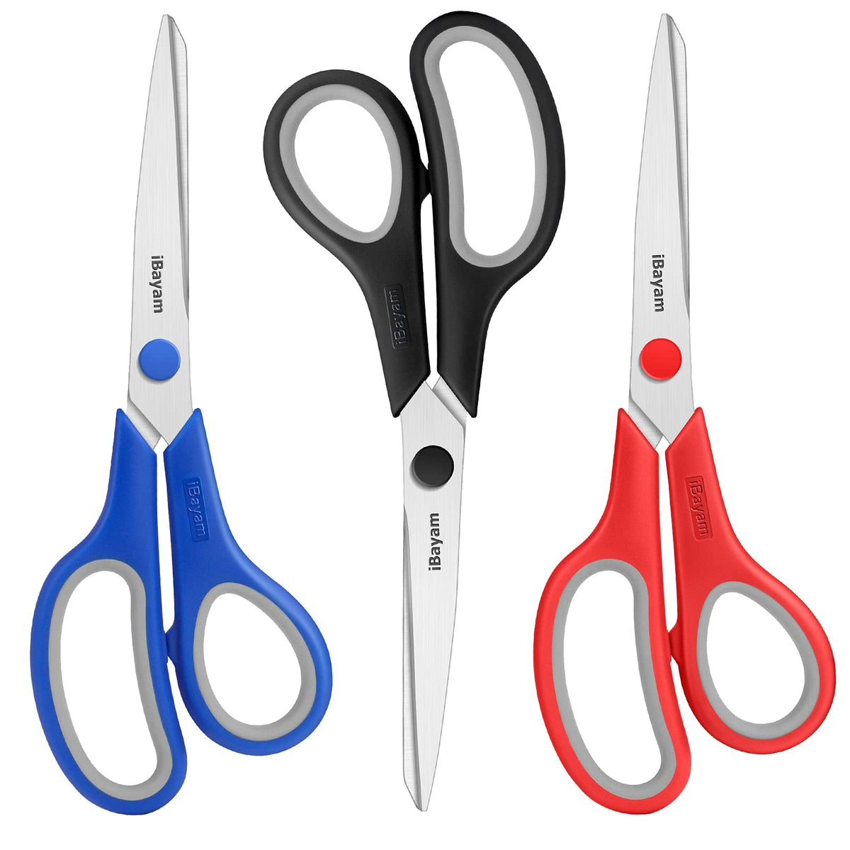 iBayam 8" Heavy Duty Scissors All Purpose for Office School Crafts Sewing