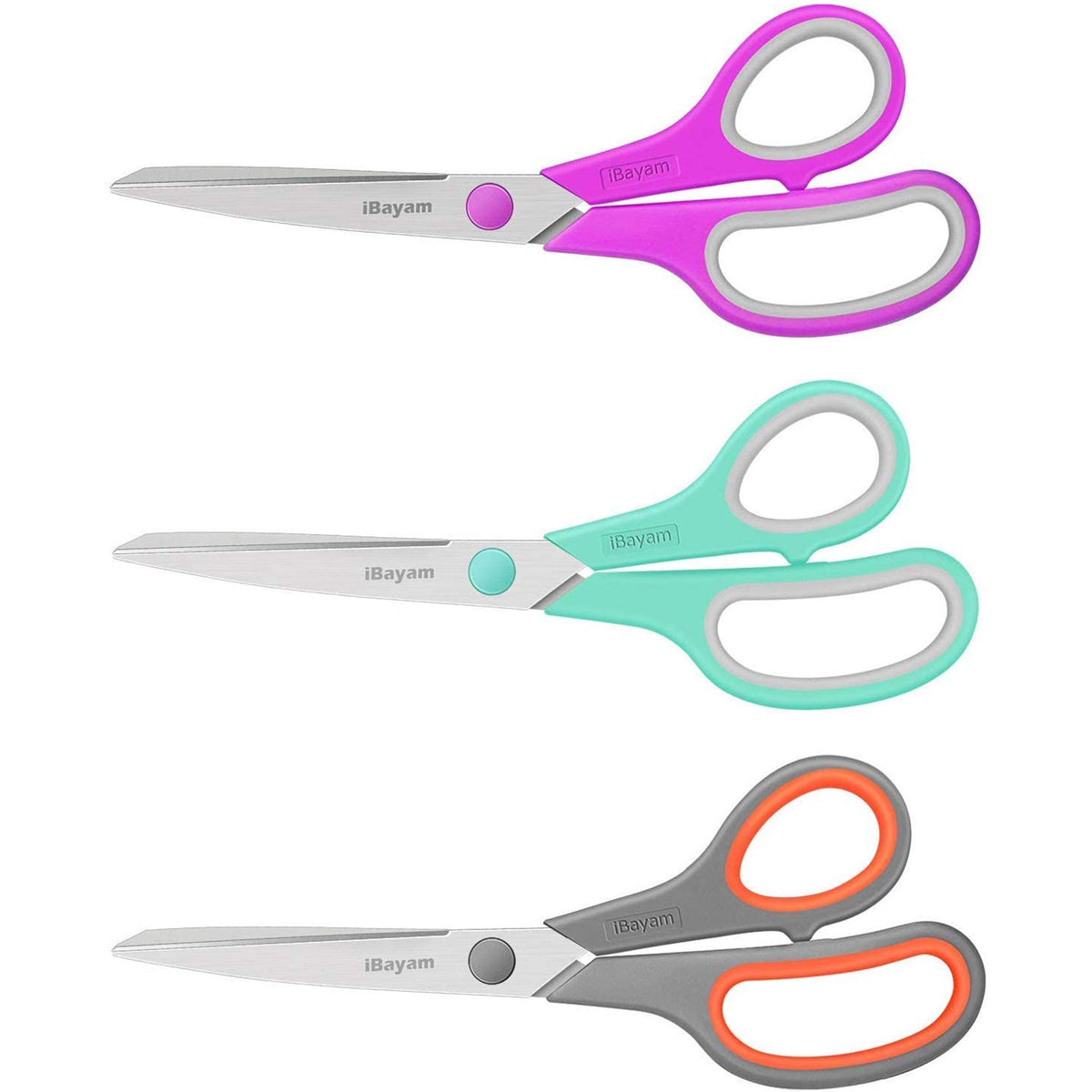iBayam 8" Heavy Duty Scissors All Purpose for Office School Crafts Sewing