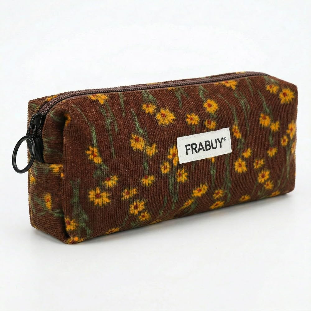 Soft Corduroy Pencil Case Pen Pouch Organizer, Small Stationery Bag