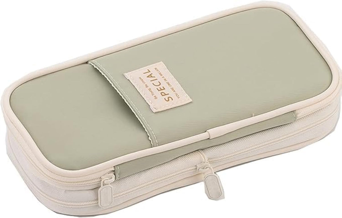 Arnuixty Large Storage Pencil Case Pen Bag with Zipper Big Capacity Pouch Organizer for Office Travel Holder Box(Peach)