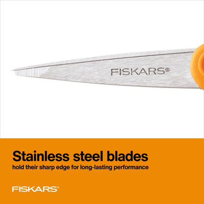 Fiskars 5" Orange-Handled Micro-Tip Fabric Scissors, No. 5
