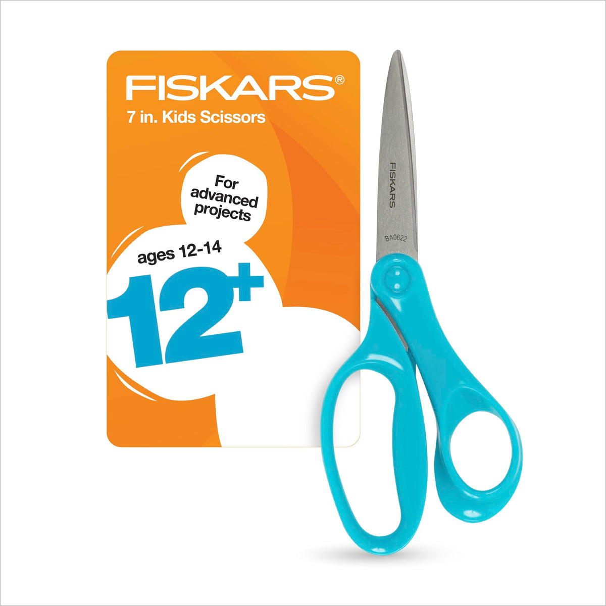 Fiskars 7" Student Scissors for Kids Ages 12-14, School & Crafting, Black