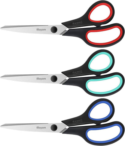 iBayam 8.5" Heavy Duty Scissors All Purpose for Office School Crafts Sewing