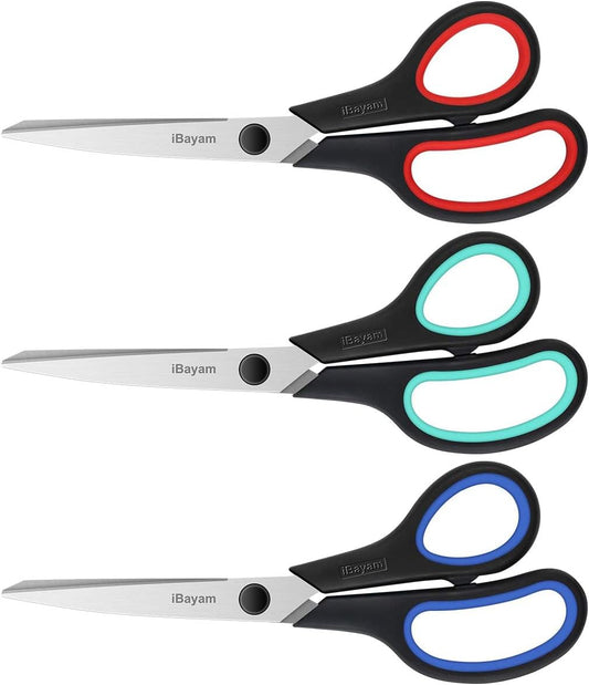 iBayam 8.5" Heavy Duty Scissors All Purpose for Office School Crafts Sewing