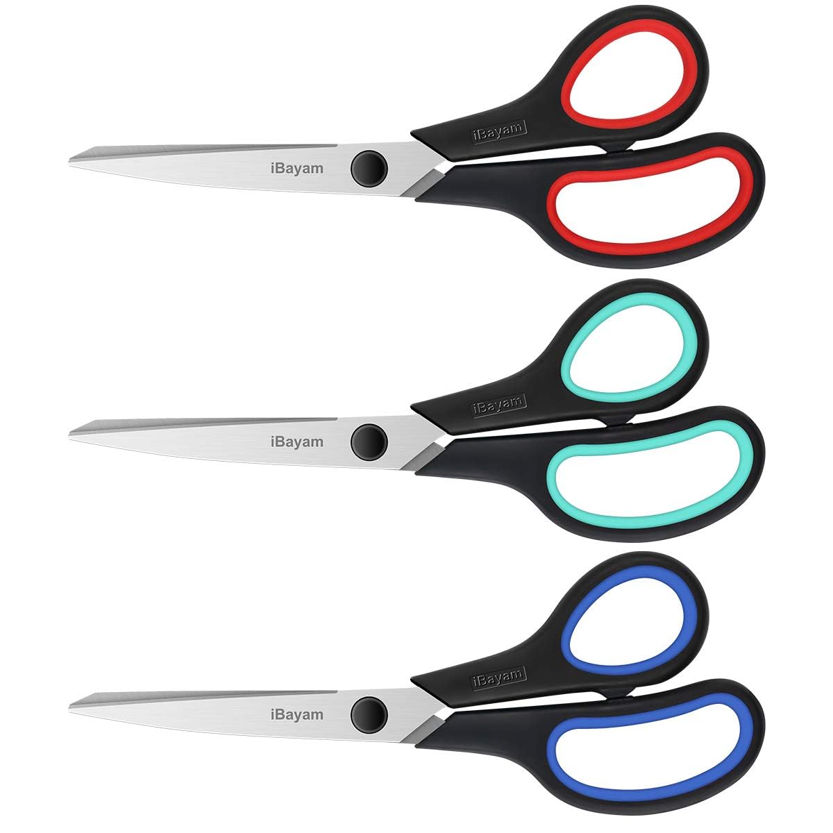 iBayam 8" Heavy Duty Scissors All Purpose for Office School Crafts Sewing