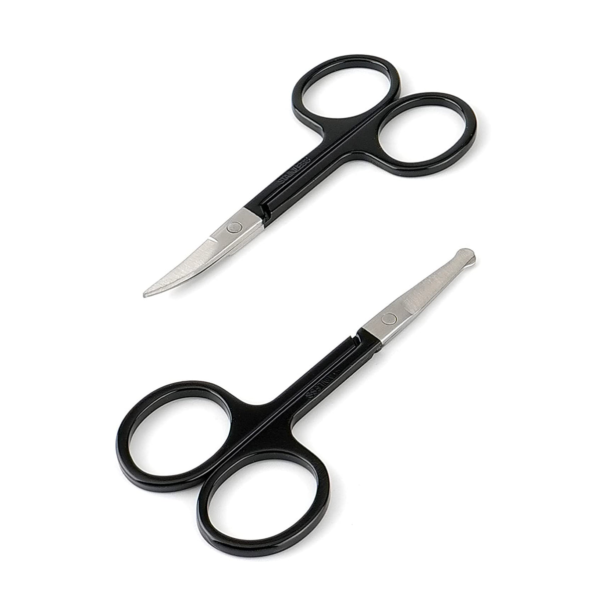 LePinko Facial Hair Small Grooming Scissors For Men Women, 2PCS Silver