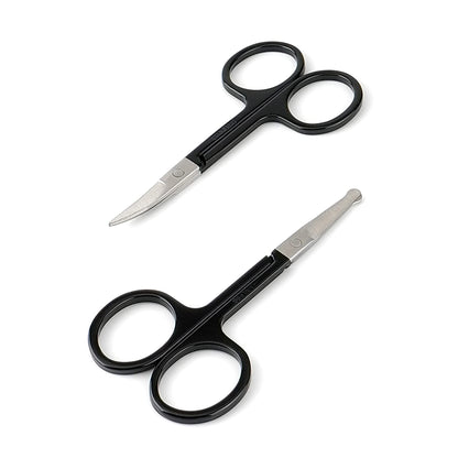 LePinko Facial Hair Small Grooming Scissors For Men Women, 2PCS Silver