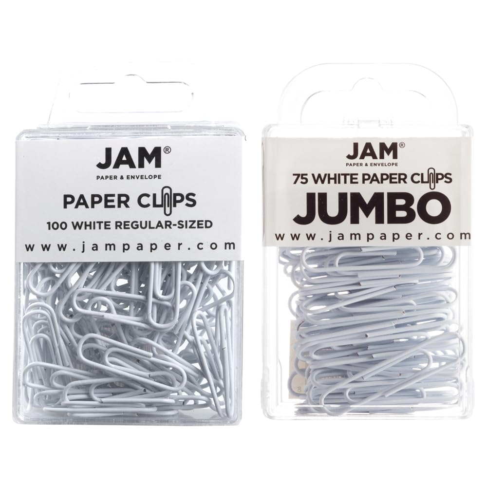 JAM PAPER Colorful Standard Paper Clips - Regular 1 Inch - Orange Paperclips - 100/Pack