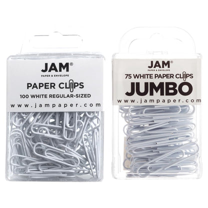 JAM PAPER Colorful Standard Paper Clips - Regular 1 Inch - Orange Paperclips - 100/Pack