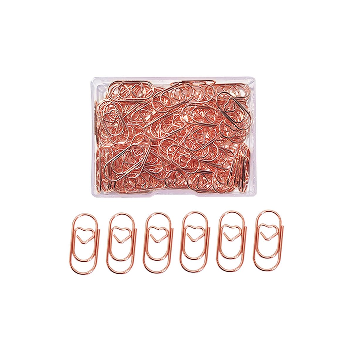 100 Pack Love Heart Shaped Paper Clips, Mini Paperclips Papers