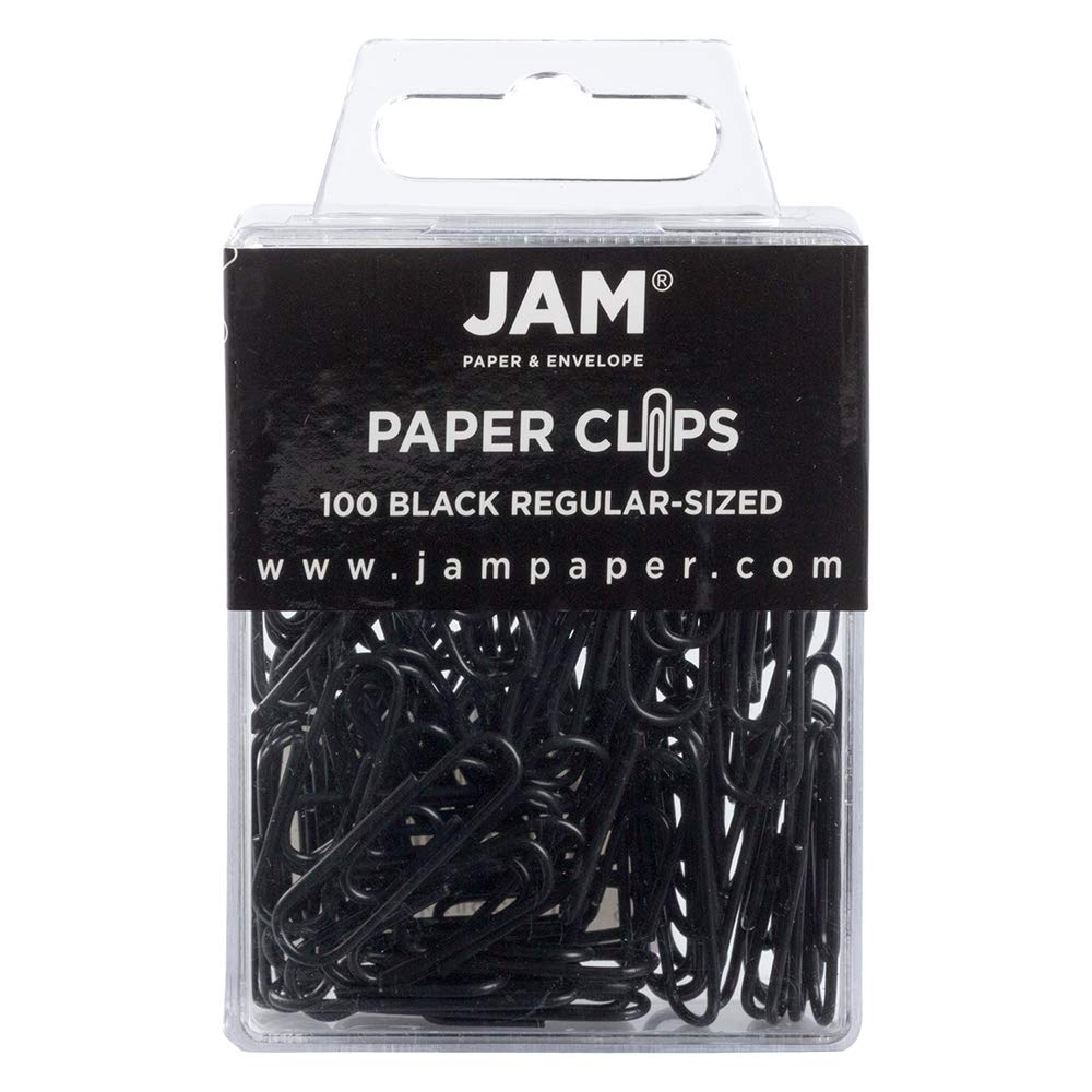 JAM PAPER Colorful Standard Paper Clips - Regular 1 Inch - Orange Paperclips - 100/Pack