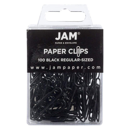 JAM PAPER Colorful Standard Paper Clips - Regular 1 Inch - Orange Paperclips - 100/Pack