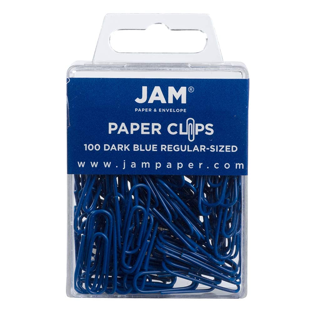 JAM PAPER Colorful Standard Paper Clips - Regular 1 Inch - Orange Paperclips - 100/Pack