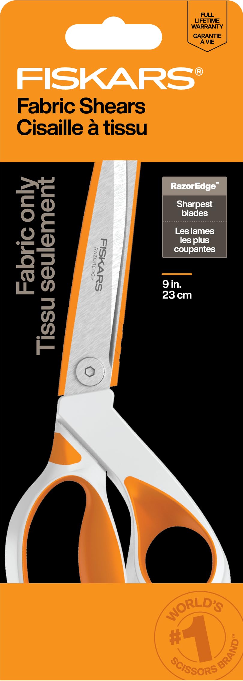 Fiskars 8" RazorEdge Fabric Scissors, Heavy Duty & Sharp Fabric Shears