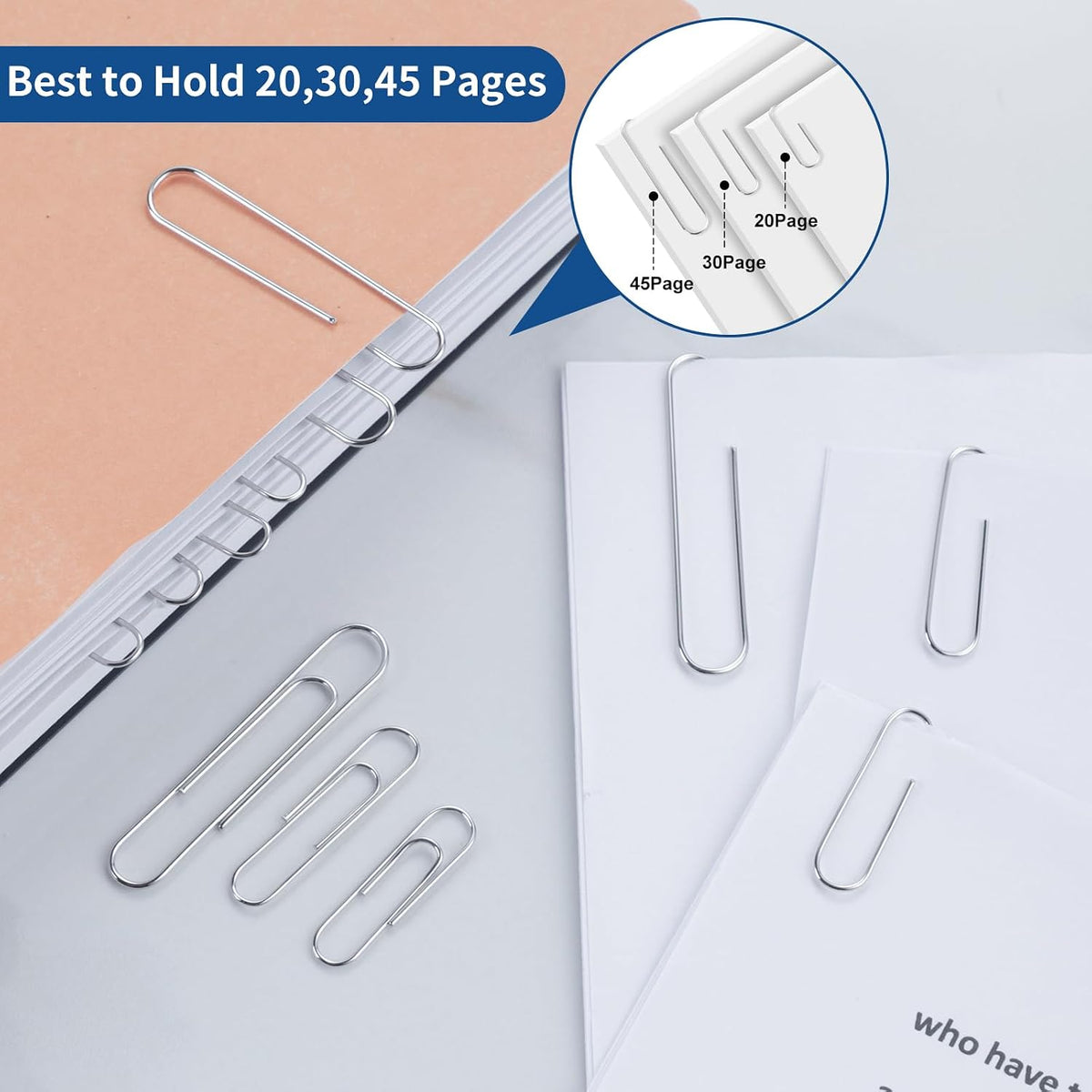 1800 Paper Clips Assorted Sizes, Small Medium Large, 3 Storage Containers