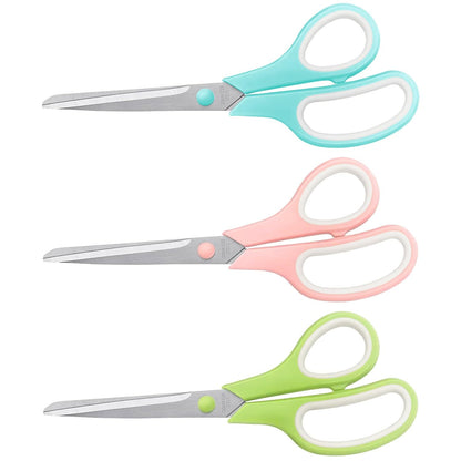 LONGKEY 8.5" Pastel Scissors 3-Pack, Ultra Sharp Stainless Steel