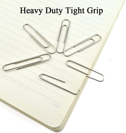 Vinaco Silver Large Paper Clips, 100 Pack 2", Rustproof Office School Use