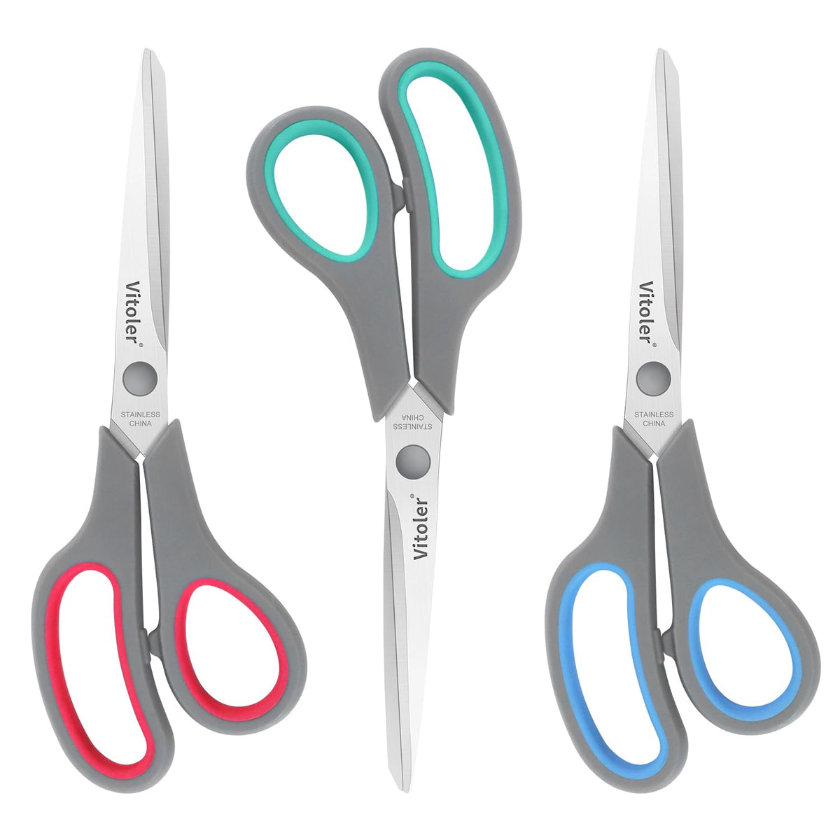 Vitoler Scissors 8.5" Heavy Duty scissors all purpose Bulk Set of 3