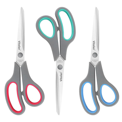 Vitoler Scissors 8.5" Heavy Duty scissors all purpose Bulk Set of 3